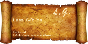 Less Géza névjegykártya