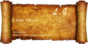Less Géza névjegykártya