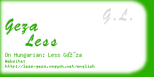 geza less business card